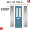 Premium Composite Front Door Set with Two Side Screens - Arnage 2 Sandblast Ellie Glass - Shown in Pastel Blue