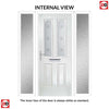 Premium Composite Front Door Set with Two Side Screens - Arnage 2 Sandblast Ellie Glass - Shown in Pastel Blue