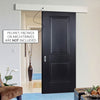 Single Sliding Door & Wall Track - Arnhem 2 Panel Black Primed Door - Unfinished