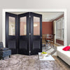 Three Folding Doors & Frame Kit - Arnhem Black Primed 3+0 - Clear Glass - Unfinished