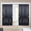 Four Sliding Doors and Frame Kit - Arnhem 2 Panel Black Primed Door - Unfinished