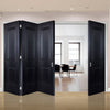 Four Folding Doors & Frame Kit - Arnhem 2 Panel Black Primed 3+1 - Unfinished