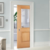 Arnhem 1L/1 Panel Oak Single Evokit Pocket Door - Clear Glass - Prefinished