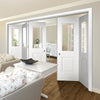 Five Folding Doors & Frame Kit - Arnhem 1 Pane 1 Panel 3+2 - Clear Glass - White Primed