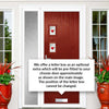 Cottage Style Aruba 4 Composite Front Door Set with Single Side Screen - Hnd Murano Red Glass - Shown in Red