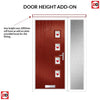 Cottage Style Aruba 4 Composite Front Door Set with Single Side Screen - Hnd Murano Red Glass - Shown in Red