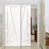 Two Sliding Doors and Frame Kit - Calypso Aurora White Primed Door