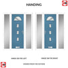 Cottage Style Belize 4 Composite Front Door Set with Double Side Screen - Diamond Cut Glass - Shown in Pastel Blue