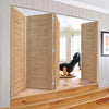 Bespoke Thrufold Palermo Oak Folding 3+1 Door - Panel Effect - Prefinished