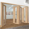 Bespoke Thrufold Forli Oak Glazed Folding 3+1 Door - Aluminium Inlay - Prefinished