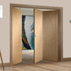 Bespoke Thrufold Pesaro Oak Flush Folding 3+0 Door - Prefinished