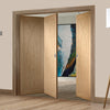 Bespoke Thrufold Pesaro Oak Flush Folding 3+0 Door - Prefinished