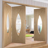 Bespoke Thrufold Pesaro Oak Glazed Folding 2+1 Door