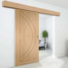 Bespoke Thruslide Surface Treviso Oak Flush - Sliding Door and Track Kit - Prefinished