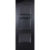 Single Sliding Door & Wall Track - Amsterdam 3 Panel Black Primed Door - Unfinished