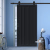 Top Mounted Black Sliding Track & Solid Wood Door - Eco-Urban® Malmo 4 Panel Solid Wood Door DD6401 - Shadow Black Premium Primed