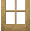 Four Folding Doors & Frame Kit - Bristol Oak 2+2 - 10 Pane Clear Bevelled Glass - Unfinished