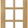 Six Folding Doors & Frame Kit - Bristol Oak 3+3 - 10 Pane Clear Bevelled Glass - Unfinished