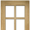 Six Folding Doors & Frame Kit - Bristol Oak 3+3 - 10 Pane Clear Bevelled Glass - Unfinished