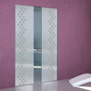 Carrington 8mm Obscure Glass - Obscure Printed Design - Double Absolute Pocket Door