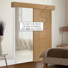 Single Sliding Door & Wall Track - Catalonia Flush Oak Door - Prefinished