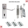 DL54 Victorian Scroll Suite Lever Lock Satin Chrome Handle Pack