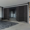 Five Folding Doors & Frame Kit - Chelsea 4 Panel 3+2 - Black Painted - Prefinished