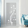 Cherry Blossom 8mm Clear Glass - Obscure Printed Design - Single Absolute Pocket Door