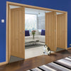 Five Folding Doors & Frame Kit - Coventry Contemporary Panel Oak 3+2 - Unfinished