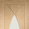 Pesaro Oak Door Pair - Clear Glass - Prefinished