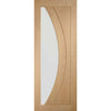 Two Sliding Doors and Frame Kit - Salerno Oak Door - Clear Glass - Prefinished