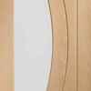 Two Sliding Doors and Frame Kit - Salerno Oak Door - Clear Glass - Prefinished