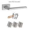 Tupai Rapido RetaLine Tavira Designer Lever on Long Rose - Satin Chrome Handle Pack