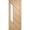 Monza Oak Internal Door Pair Glazed - Frosted Glass