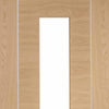 Bespoke Thruslide Forli Oak Glazed - 3 Sliding Doors and Frame Kit - Aluminium Inlay - Prefinished