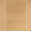 Bespoke Thruslide Forli Oak Flush 4 Door Wardrobe and Frame Kit - Aluminium Inlay - Prefinished