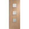 Single Sliding Door & Wall Track - Messina Oak Door - Clear Glass - Prefinished