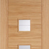 Bespoke Thruslide Surface Vancouver Oak 4LS Door Diamond Lined Clear Glass - Sliding Door and Track Kit - Prefinished