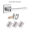 Tupai Rapido CurvaLine Valbona Fire Lever on Square Rose - Satin Chrome Handle Pack