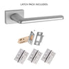 Tupai Rapido RetaLine Tavira Designer Fire Lever on Long Rose - Satin Chrome Handle Pack