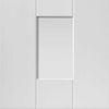 Double Sliding Door & Wall Track - Geo White Primed Doors - Clear Glass