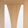 Single Sliding Door & Wall Track - Verona Oak Door - Obscure Glass - Unfinished