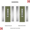 Country Style Tortola 1 Composite Front Door Set with Double Side Screen - Jet Glass - Shown in Reed Green