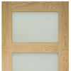 Six Folding Doors & Frame Kit - Coventry Shaker Oak 3+3 - Frosted Glass - Unfinished