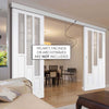 Double Sliding Door & Wall Track - Coventry Doors - Clear Glass - White Primed