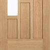 Four Folding Doors & Frame Kit - Coventry Contemporary Oak 3+1 - Clear Glass - Unfinished