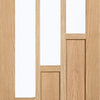 Three Sliding Doors and Frame Kit - Coventry Contemporary Oak Door - Clear Glass - Unfinished