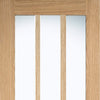 Four Folding Doors & Frame Kit - Coventry Contemporary Oak 3+1 - Clear Glass - Unfinished