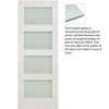 Pass-Easi Two Sliding Doors and Frame Kit - Coventry White Primed Shaker Door - Frosted Glass