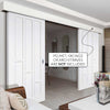 Double Sliding Door & Wall Track - Coventry Panel Doors - White Primed